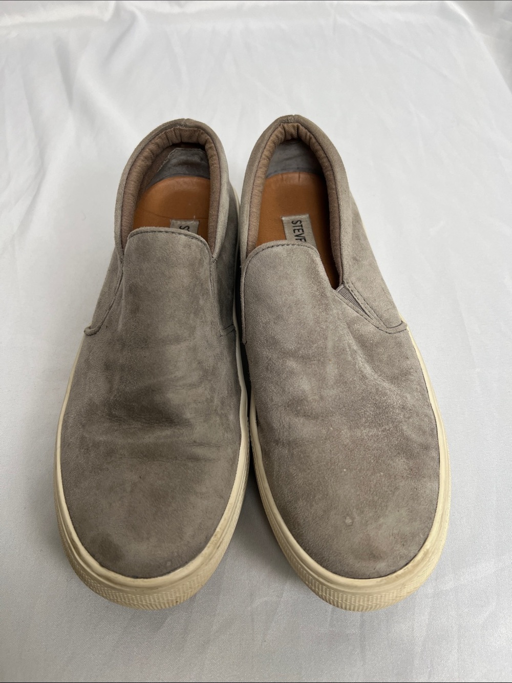 Steve Madden Men’s Slip-On Suede Loafers - Gray
